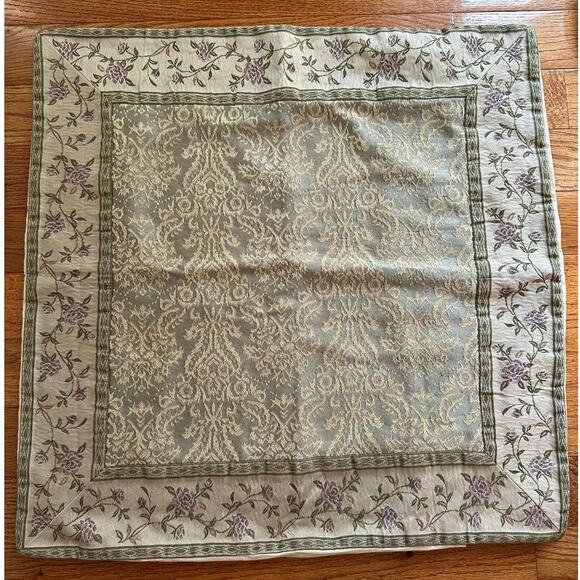 CROSCILL CAITLYN DAMASK pillow sham euro green amethyst 25x26” - Picture 1 of 10